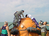 Climbing into the Soyuz